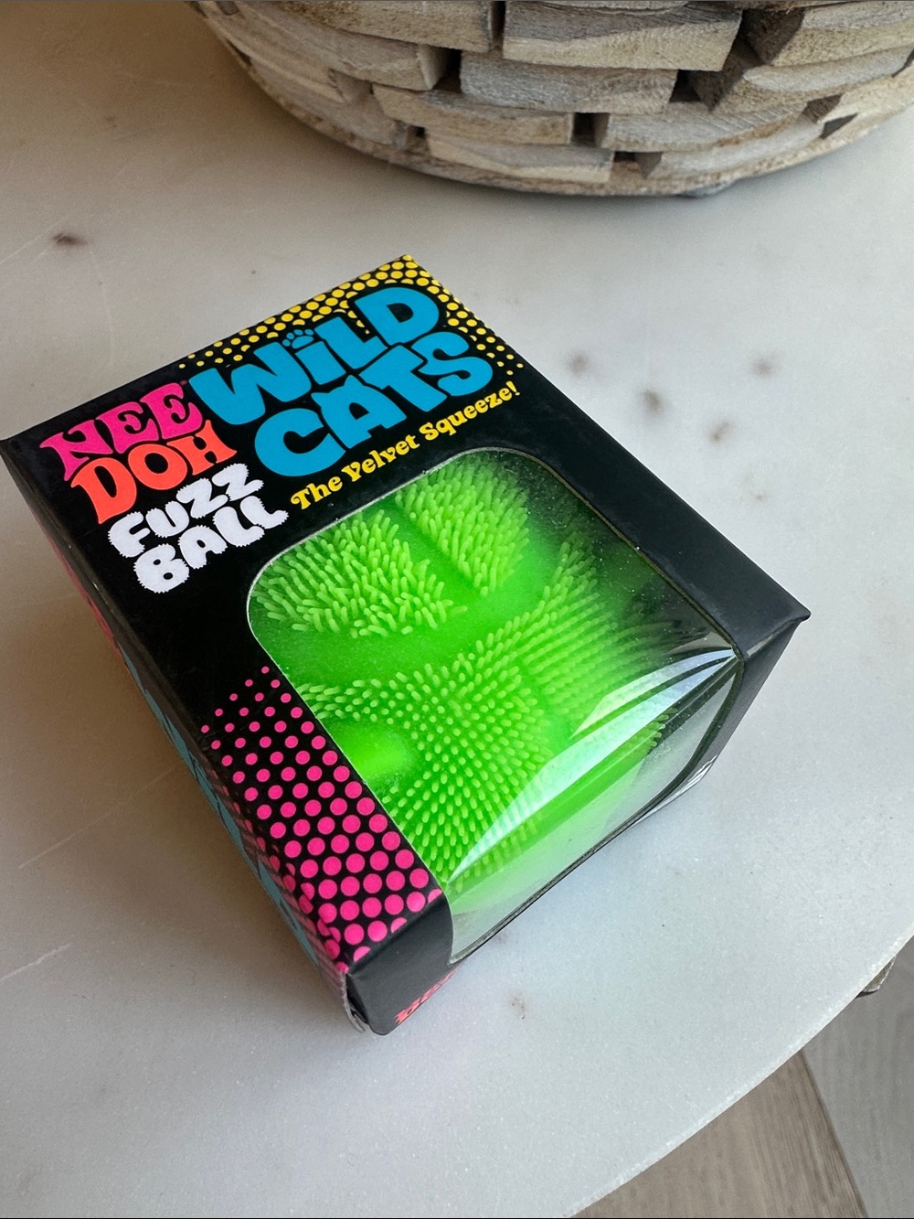 Wild Cats Fuzz Ball Squeeze Toy - Neon Green